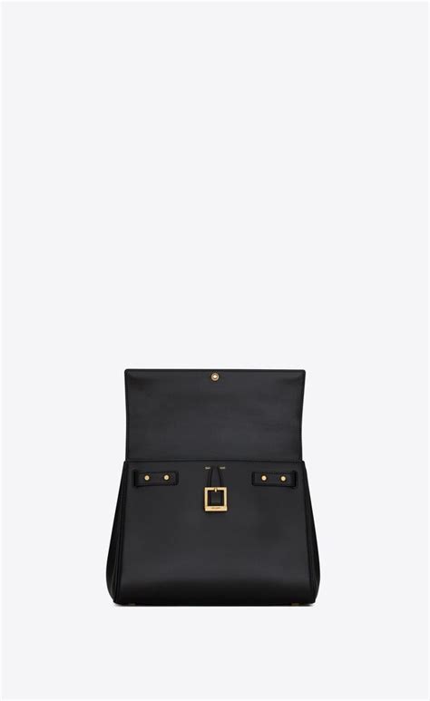 le fermoir ysl|Le Fermoir top handle bag in shiny leather .